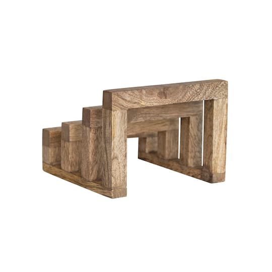 Hello Honey® 6" Natural 3 Section Mango Wood Cutting Board Stand